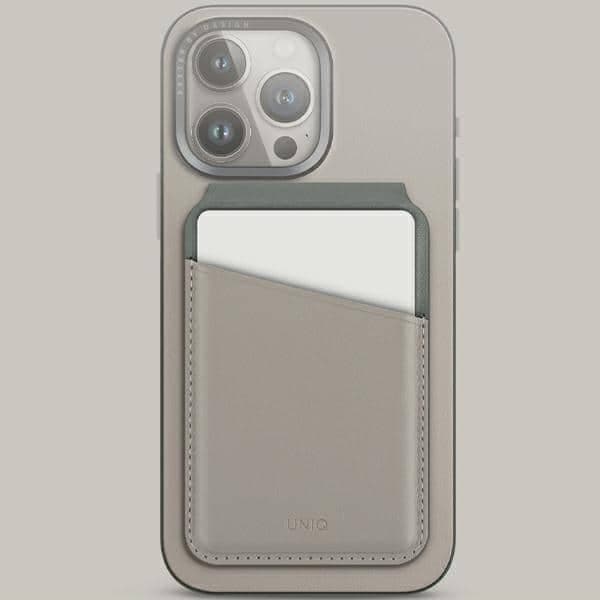 UNIQ Lyden DS μαγνητικό πορτοφόλι RFID και βάση τηλεφώνου σε χρώμα λευκό-πράσινο λειχήνης 2