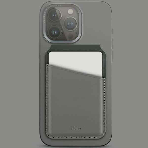 UNIQ Lyden DS μαγνητικό πορτοφόλι RFID και βάση τηλεφώνου γκρι-μαύρο/charcoal grey-black 2