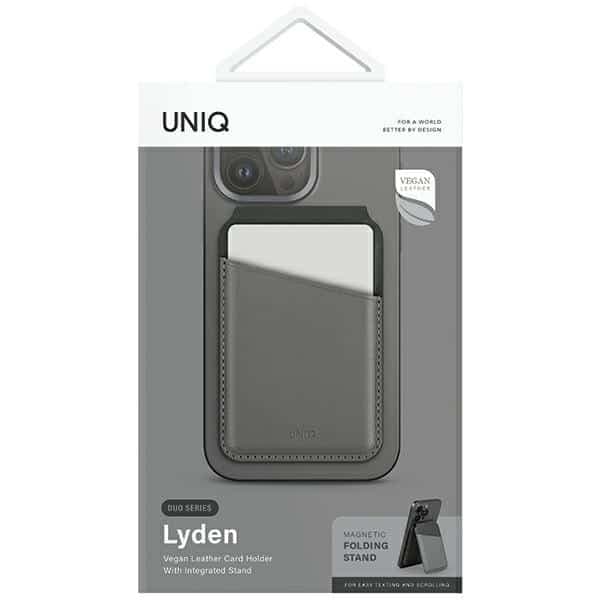 UNIQ Lyden DS μαγνητικό πορτοφόλι RFID και βάση τηλεφώνου γκρι-μαύρο/charcoal grey-black 6
