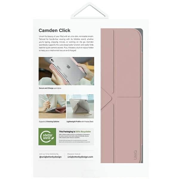 UNIQ θήκη Camden Click για iPad Air 11" (2024) ροζ/ροζ χαραυγή 11