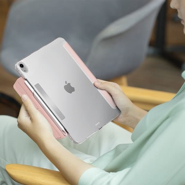 UNIQ θήκη Camden Click για iPad Air 11" (2024) ροζ/ροζ χαραυγή 8