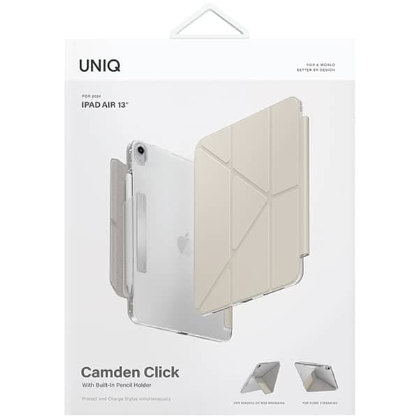 UNIQ θήκη Camden Click για iPad Air 13" (2024) μπεζ/κοκκινωπό 10