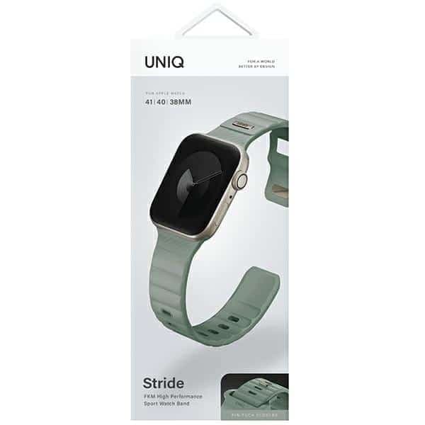 UNIQ pasek Stride Apple Watch Series 1/2/3/4/5/6/7/8/9/SE/SE2 38/40/41mm FKM Rubber Strap miętowy/iceplant green 7