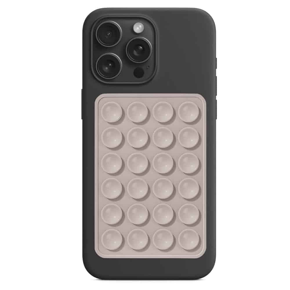 Techsuit - Θήκη Τηλεφώνου (SS-PAD) - Βεντούζα για Selfies, Σιλικόνη, Αυτοκόλλητη Βάση, Ορθογώνιο Σχήμα - Μπεζ