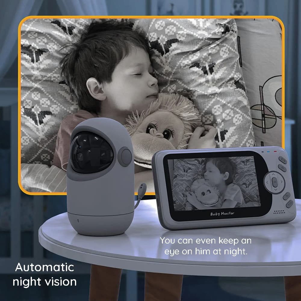 Techsuit - Βρεφική ενδοεπικοινωνία (VB801) - Ασύρματη, Ιδιωτική Σύνδεση, Αισθητήρας Θερμοκρασίας, Διπλής Κατεύθυνσης Ομιλία, Παραμύθια, Παν-Tilt - Λευκό 7