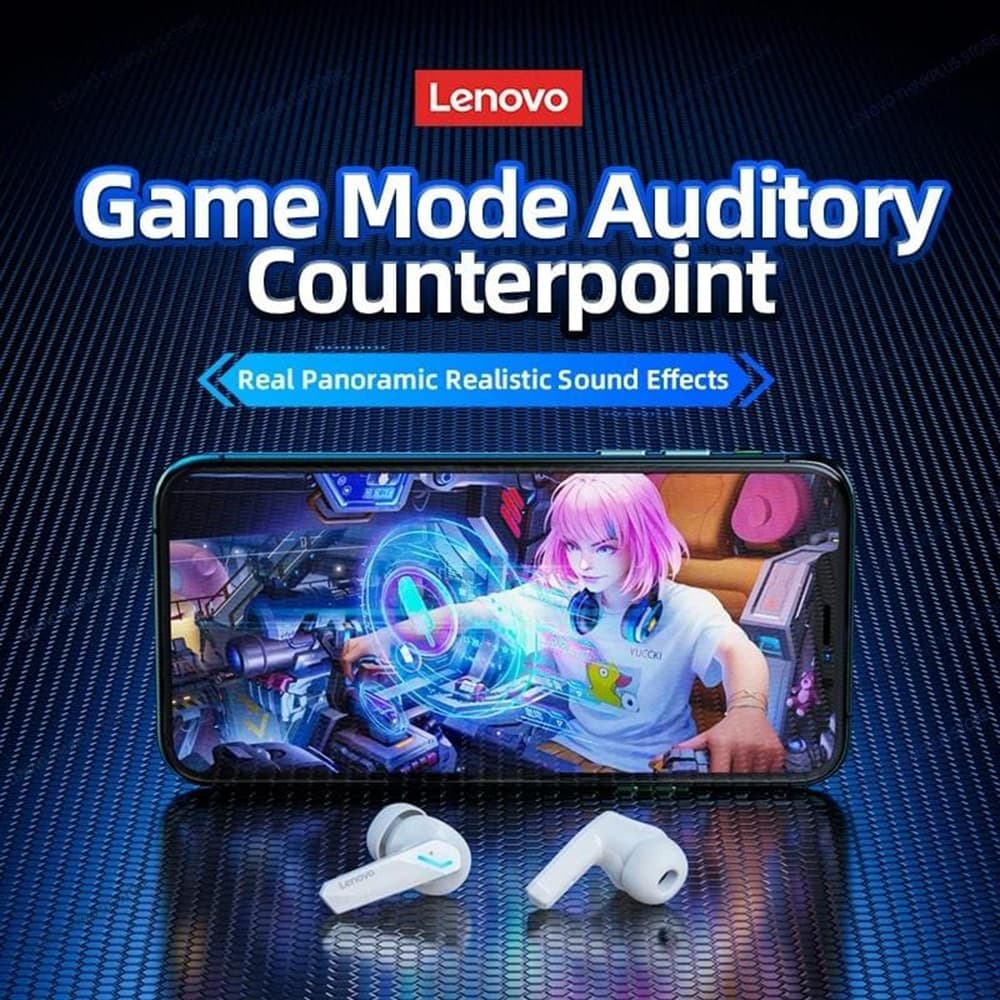 Lenovo - Ασύρματα Ακουστικά (GM2 Pro) - Bluetooth 5.3, για Gaming Διπλής Λειτουργίας, Χαμηλή Καθυστέρηση, HD Κλήσεις, Εργονομικός Σχεδιασμός - Μαύρο 7