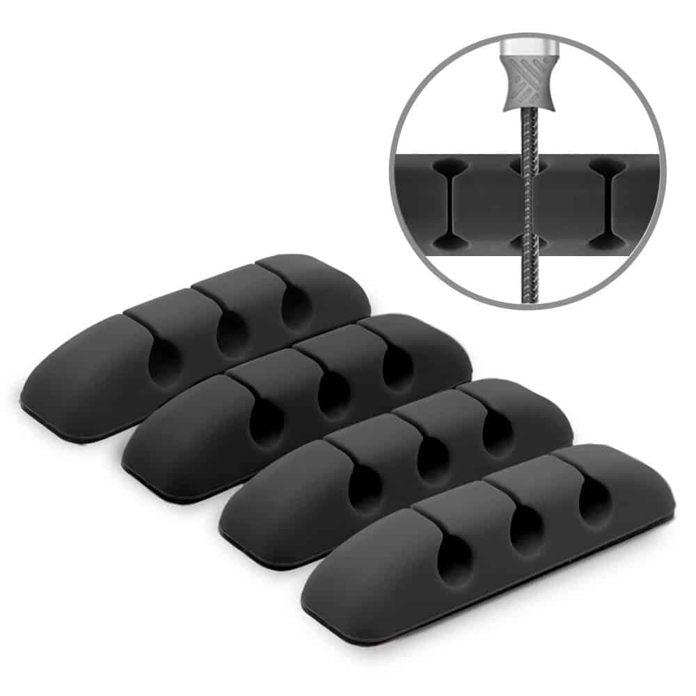Ringke - Διοργανωτής Καλωδίων (4 pack) - 4 x 3 Θέσεις - Μαύρο