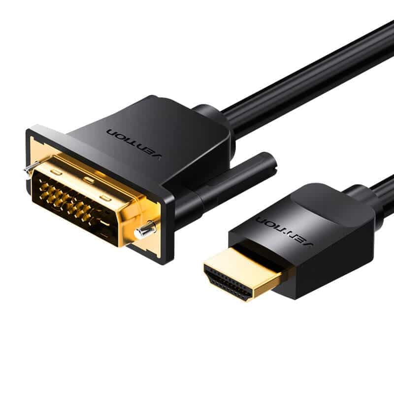 Καλώδιο HDMI σε DVI (24+1) Vention ABFBI 3m, 4K 60Hz/ 1080P 60Hz (Μαύρο)