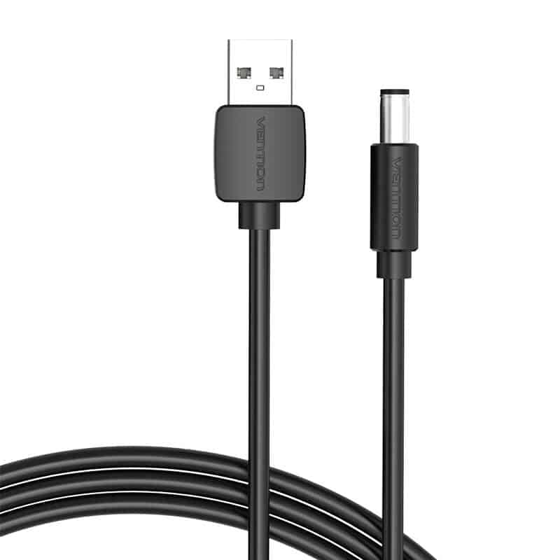 Καλώδιο Ρεύματος USB 2.0 σε DC 5.5mm Barrel Jack 5V Vention CEYBF 1m (μαύρο)