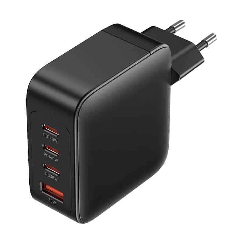 Φορτιστής τοίχου, Vention, FEIB0-EU, 3xUSB-C, USB- A, 140W/140W/30W/18W, GaN (μαύρος)