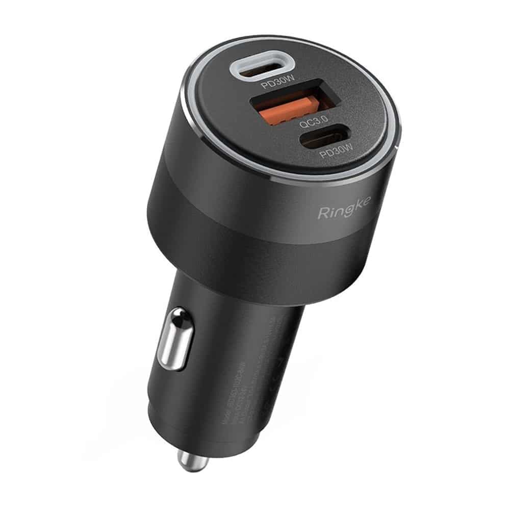 Ringke - Φορτιστής Αυτοκινήτου - USB, 2x Type-C, PD30W, QC3.0, με Περιβαλλοντικό Φως - Μαύρο 2