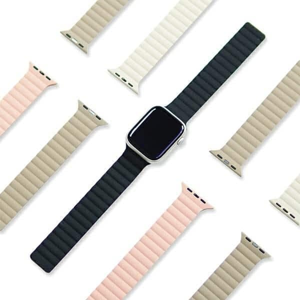 Araree Λουράκι Silicone Link για Apple Watch 38/40/41mm ροζ-χακί AR70-01908B 2