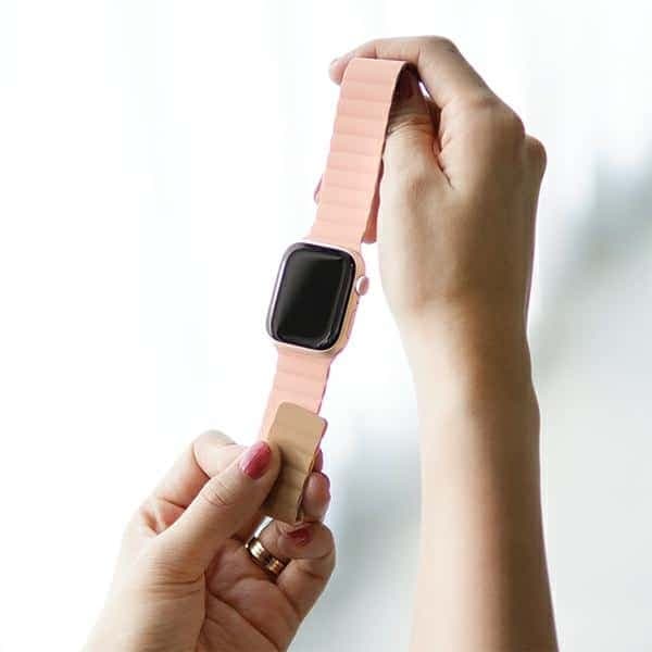 Araree Λουράκι Silicone Link για Apple Watch 38/40/41mm ροζ-χακί AR70-01908B 4