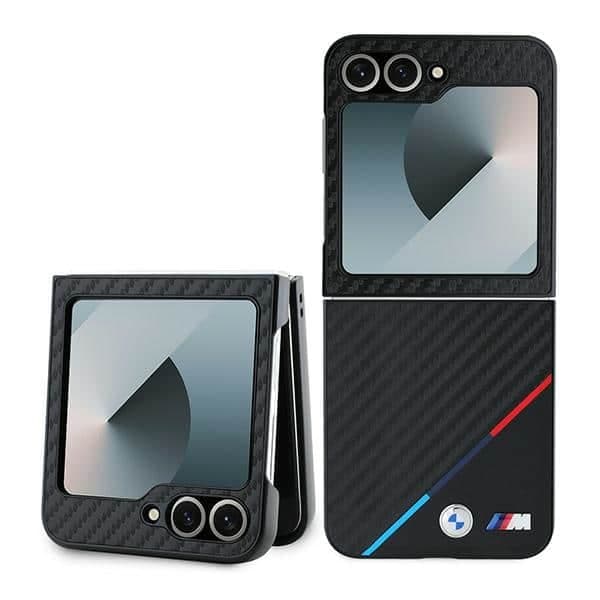 BMW Carbon Tricolor Line - θήκη για Samsung Galaxy Z Flip6 - Μαύρο