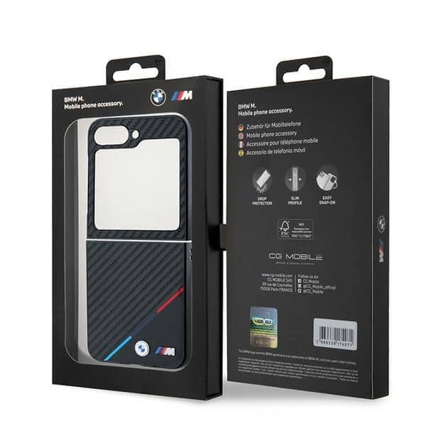 BMW Carbon Tricolor Line - θήκη για Samsung Galaxy Z Flip6 - Μαύρο 8