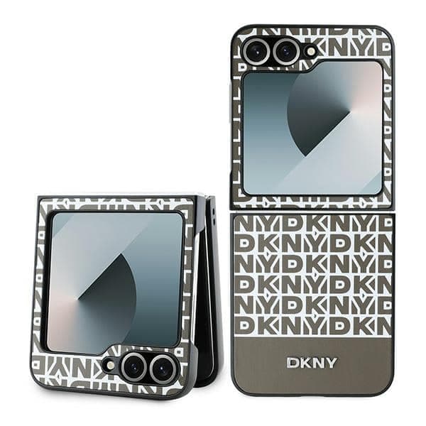 DKNY Repeat Pattern Bottom Stripe - θήκη για Samsung Galaxy Z Flip6 - Καφέ