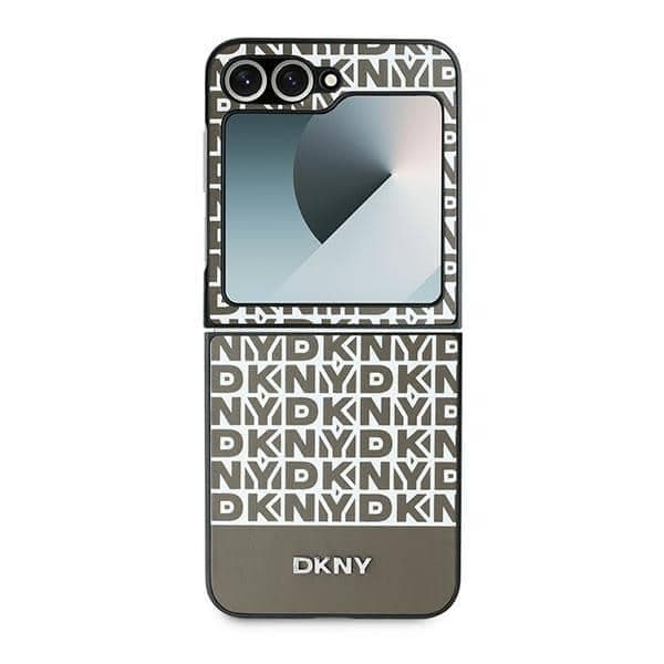 DKNY Repeat Pattern Bottom Stripe - θήκη για Samsung Galaxy Z Flip6 - Καφέ 2