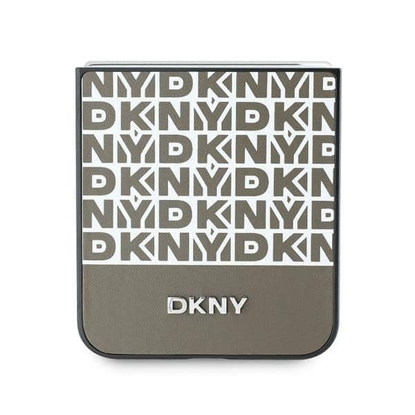 DKNY Repeat Pattern Bottom Stripe - θήκη για Samsung Galaxy Z Flip6 - Καφέ 5