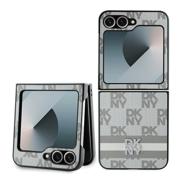 DKNY Καρό μοτίβο Τυπωμένες ρίγες - θήκη για Samsung Galaxy Z Flip6 - Μπεζ
