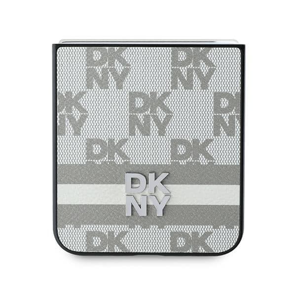DKNY Καρό μοτίβο Τυπωμένες ρίγες - θήκη για Samsung Galaxy Z Flip6 - Μπεζ 5