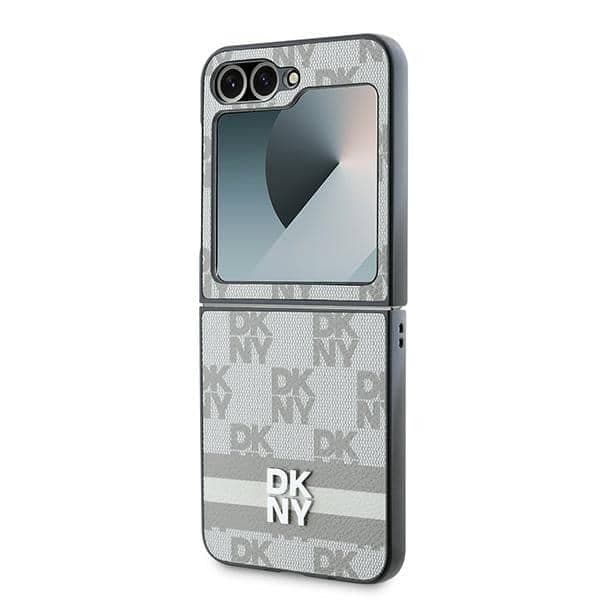 DKNY Καρό μοτίβο Τυπωμένες ρίγες - θήκη για Samsung Galaxy Z Flip6 - Μπεζ 6
