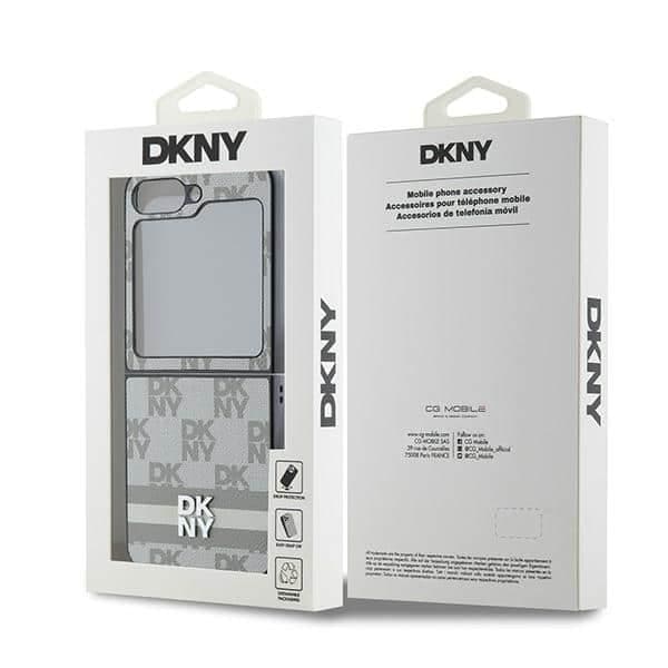 DKNY Καρό μοτίβο Τυπωμένες ρίγες - θήκη για Samsung Galaxy Z Flip6 - Μπεζ 8