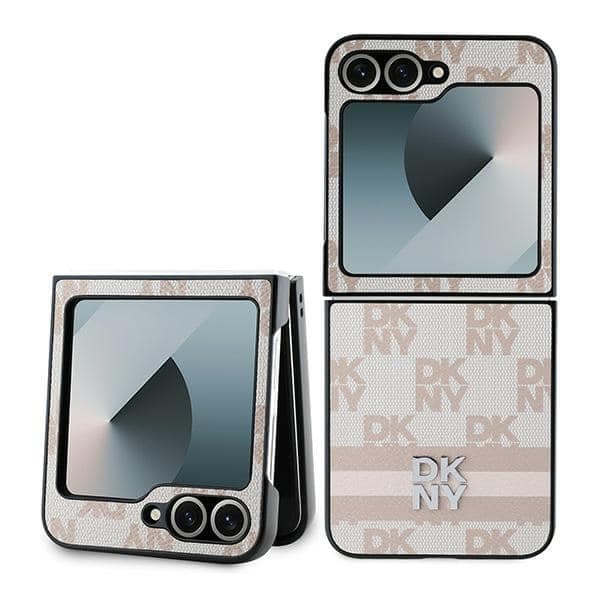 DKNY Καρό μοτίβο Τυπωμένες ρίγες - θήκη για Samsung Galaxy Z Flip6 - Ροζ