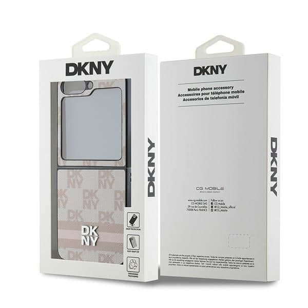 DKNY Καρό μοτίβο Τυπωμένες ρίγες - θήκη για Samsung Galaxy Z Flip6 - Ροζ 8