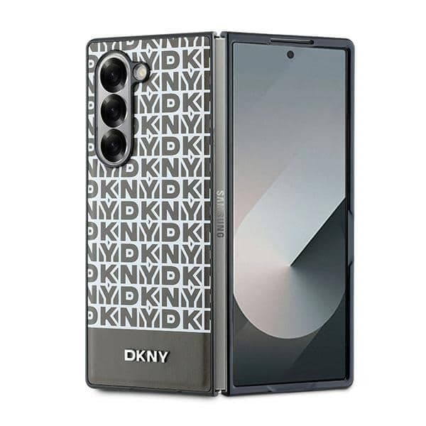 DKNY Repeat Pattern Bottom Stripe - θήκη για Samsung Galaxy Z Fold6 - Καφέ