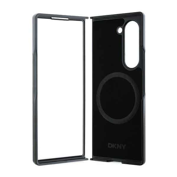 DKNY Plain Leather Metal Stack Logo - θήκη για Samsung Galaxy Z Fold6 - Μαύρο 6