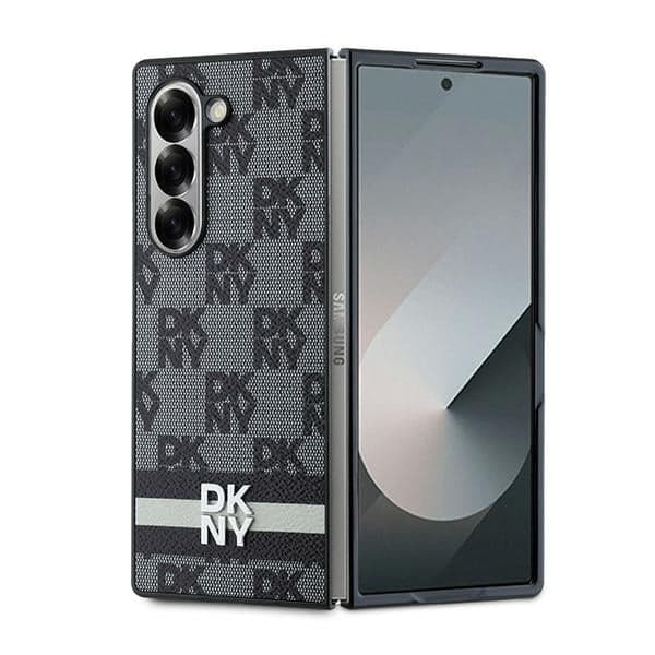 DKNY Checkered Pattern & Printed Stripes - θήκη για Samsung Galaxy Z Fold6 F956 - Μαύρο