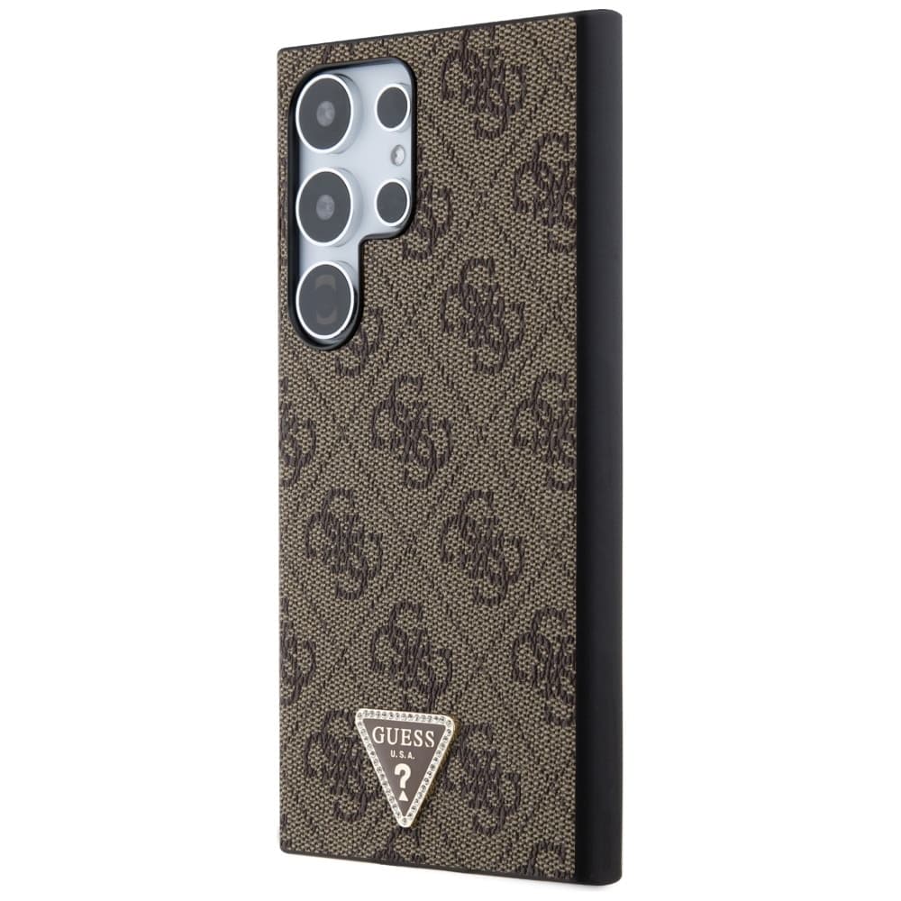 Guess Grip Stand Triangle Strass - θήκη για Samsung Galaxy S24 Ultra - Καφέ 2
