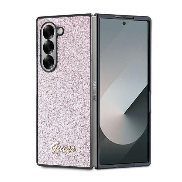 Guess Glitter Script - θήκη για Samsung Galaxy Z Fold6 - Ροζ