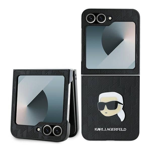 Karl Lagerfeld Saffiano Monogram Head Pin - θήκη για Samsung Galaxy Z Flip6 - Μαύρο