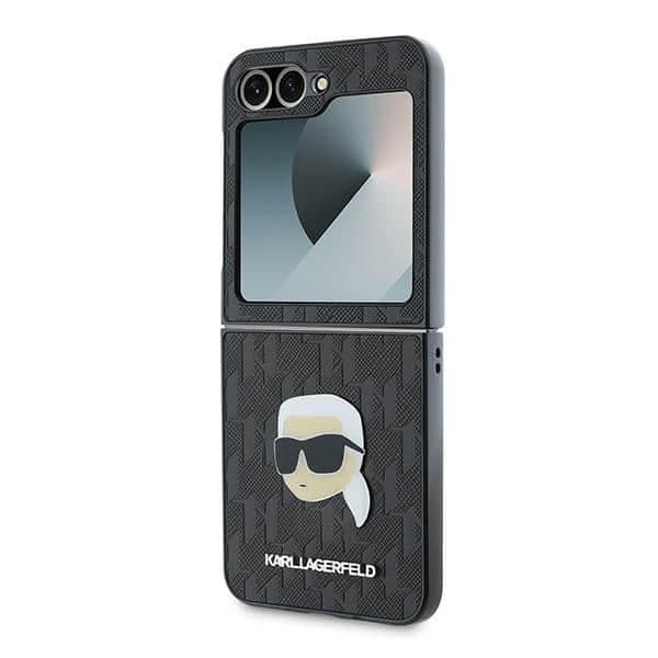 Karl Lagerfeld Saffiano Monogram Head Pin - θήκη για Samsung Galaxy Z Flip6 - Μαύρο 6