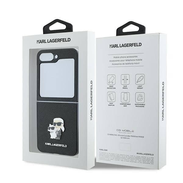 Karl Lagerfeld Saffiano Karl&Choupette - θήκη για Samsung Galaxy Z Flip6 - Μαύρο 8