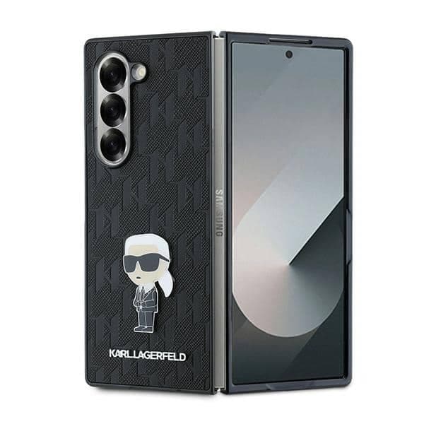 Karl Lagerfeld Saffiano Monogram Ikonik Pin - θήκη για Samsung Galaxy Z Fold6 - Μαύρο