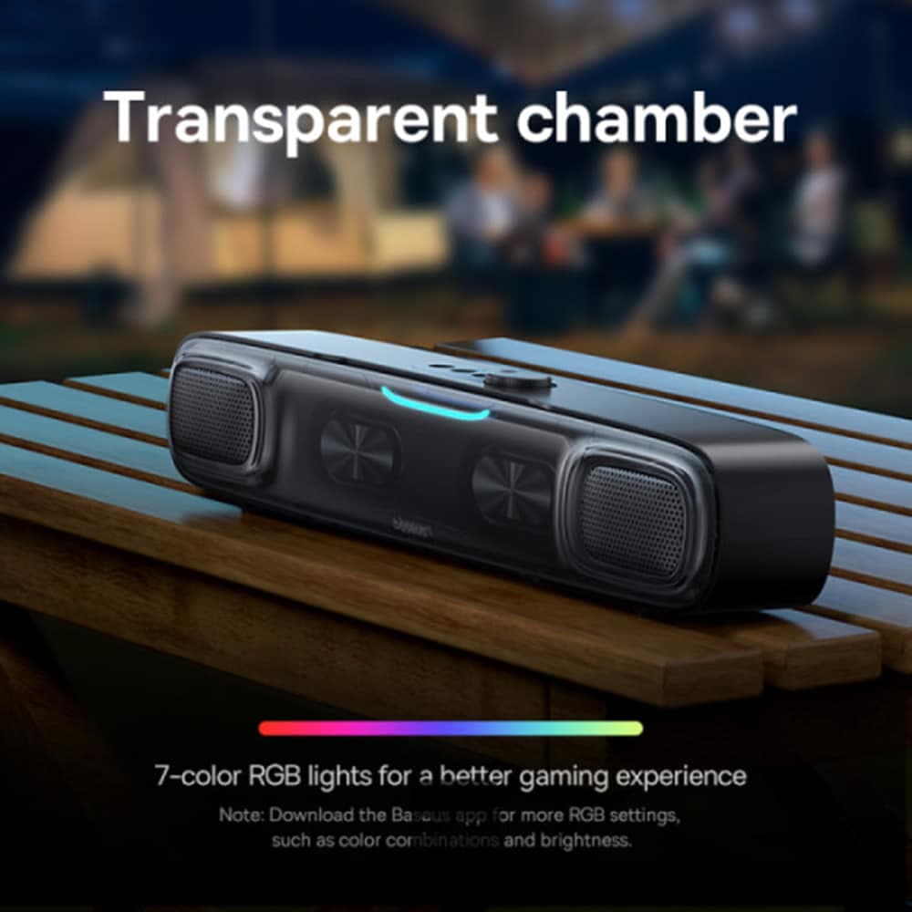 Baseus - Ασύρματο Ηχείο AeQur DS10 (A20054402111-01) - Μίνι Soundbar, Bluetooth 5.3, Type-C, Jack, 10W + 10W - Μαύρο 6