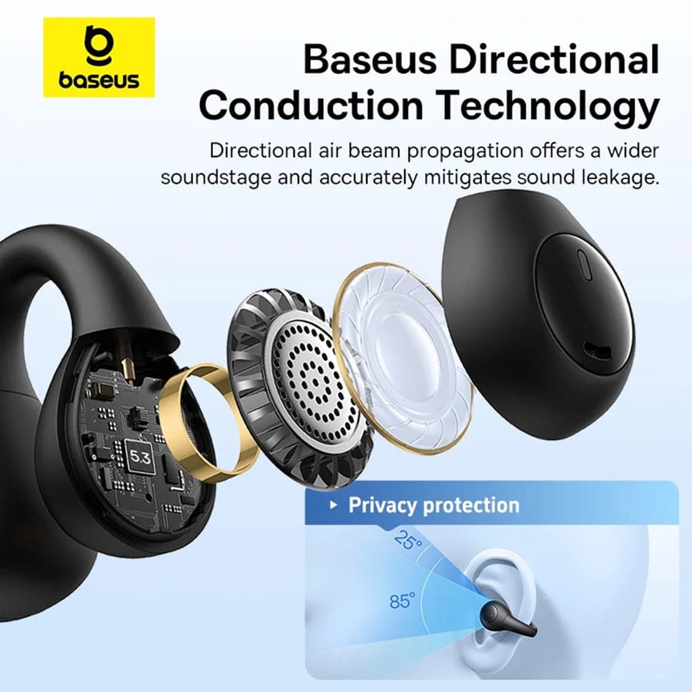 Baseus - Ασύρματα Ακουστικά AirGo AS01 (A00069101223-00) - για Αθλητισμό, Bluetooth 5.3, Μείωση Θορύβου, 2-Μικρόφωνα ENC - Λευκό 4