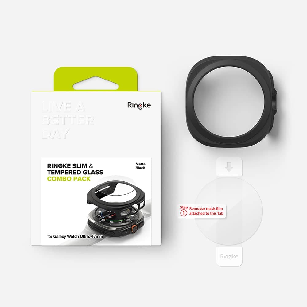 Ringke - Slim + Προστατευτικό Οθόνης - Samsung Galaxy Watch Ultra 47mm - Ματ Μαύρο 8