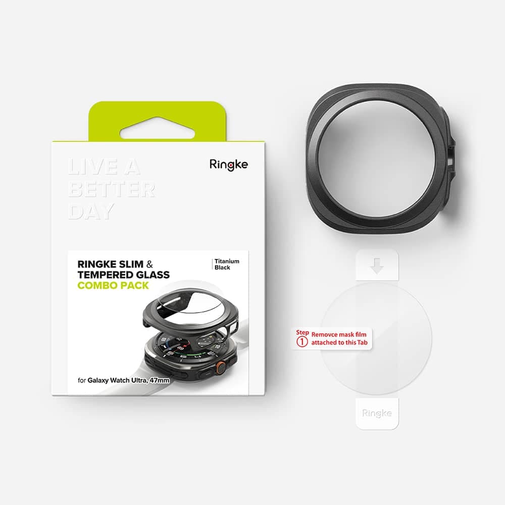 Ringke - Slim + Προστατευτικό Οθόνης - Samsung Galaxy Watch Ultra 47mm - Τιτάνιο Μαύρο 8
