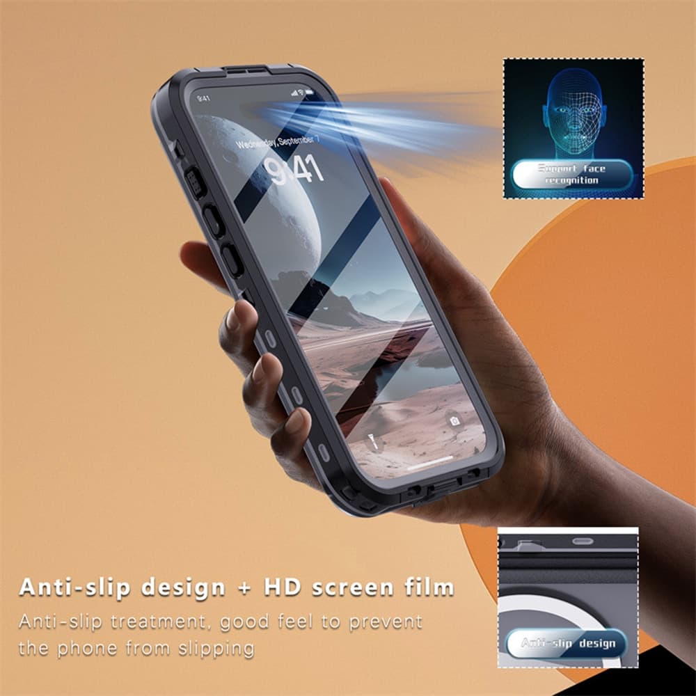 ShellBox - Αδιάβροχη Θήκη IP68 - iPhone 16 - Μαύρη 8