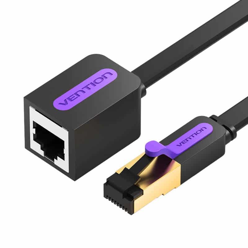 Vention Flat Network Καλώδιο Extension CAT7 ICBBG RJ45 Ethernet 10Gbps 1.5m Μαύρο 2