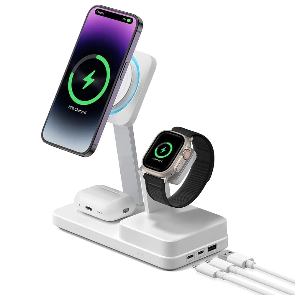 ESR - Premium 6in1 Ασύρματη Σταθμός Φόρτισης HaloLock CryoBoost (6E007) - iPhone MagSafe, AirPods, Apple Watch, 100W - Λευκός 3