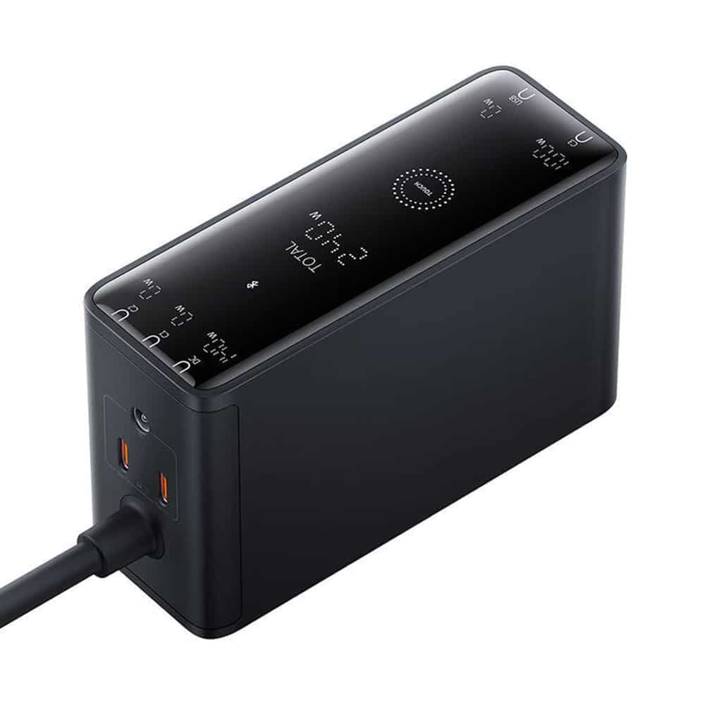 Baseus - Σταθμός Φόρτισης (P10163901113-00) - GaN, 3x USB-C, USB, DC, 240W, 1m - Μαύρο 5