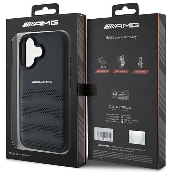 Mercedes Leather Debossed Lines - θήκη για Apple iPhone 16 - Μαύρο 8
