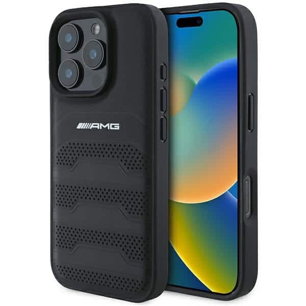 AMG Leather Debossed Lines - θήκη για Apple iPhone 16 Pro Max - Μαύρο