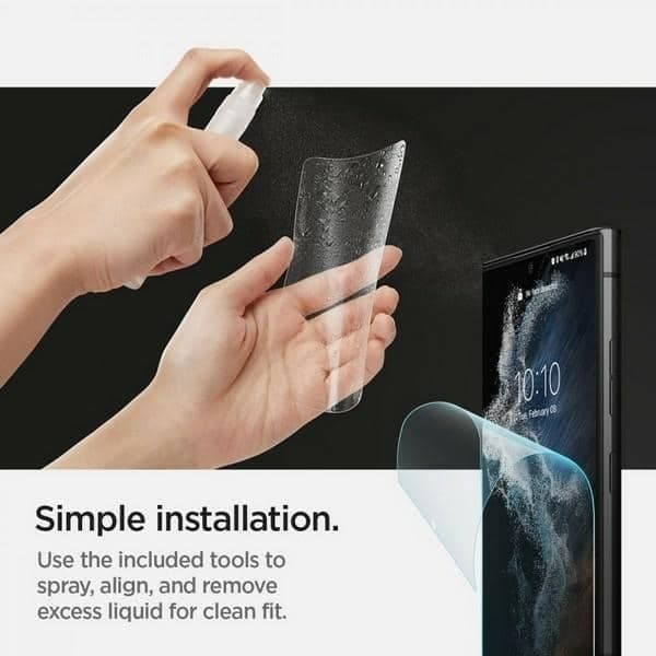 Spigen Προστασία οθόνης Neo Flex Sam S908 S22 Ultra 2τμχ εφαρμογή σε υγρή κατάσταση AFL04137 12