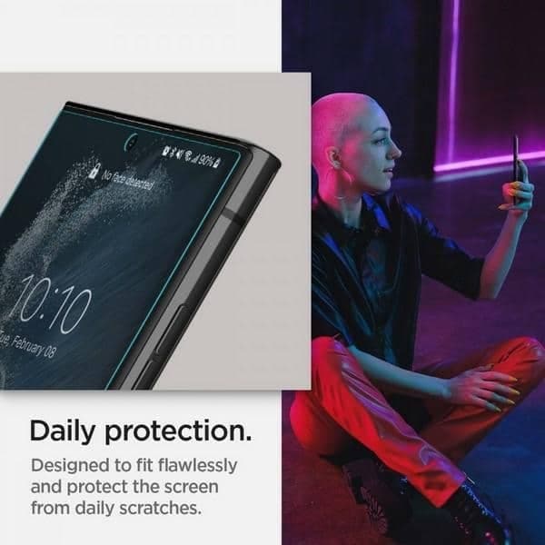 Spigen Προστασία οθόνης Neo Flex Sam S908 S22 Ultra 2τμχ εφαρμογή σε υγρή κατάσταση AFL04137 8