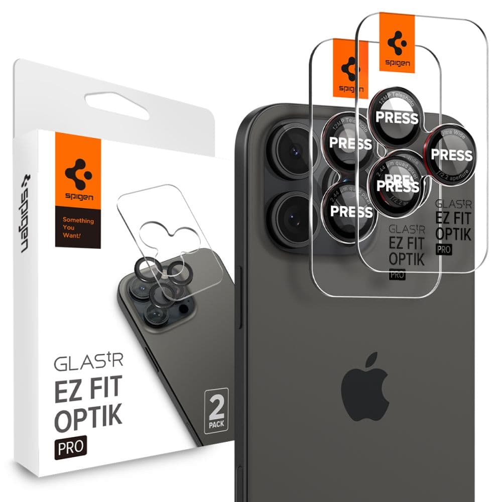 Spigen - Optik.tR Γυαλί Κάμερας (2 τεμάχια) - iPhone 14 Pro / Pro Max / 15 Pro / Pro Max / 16 Pro / Pro Max, Μαύρο
